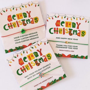Personalisierte Weihnachtsgeschenke, Weihnachtskarte mit Wunscharmband, benutzerdefinierte Weihnachtskartennachricht