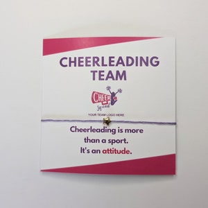 Cheerleader Team Geschenk Kundenspezifische Karte & Bettelarmband Cheerleader Anpassbare Team Präsent Geschenkideen für Cheerleader Team Personalisiert