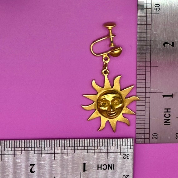 ALVA STUDIOS Vintage Sun Screw-Back Earrings, gol… - image 5