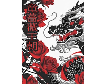 Raging Dragon Poker Cards Set with Dragon and Roses Design, Unique Gift for Game Nights, Cardistry, Collectors, Housewarming