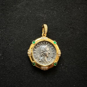 Goddess Fortuna gold vermeil pendant