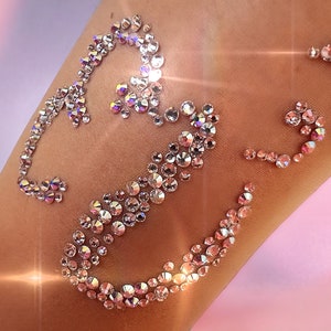 Sparkling Tattoo Tights Embellished Bejeweled Nylons Bedazzled Pantyhose Fashion Leotard Crystal Fashion Bling Strass Rhinestone Greek Font