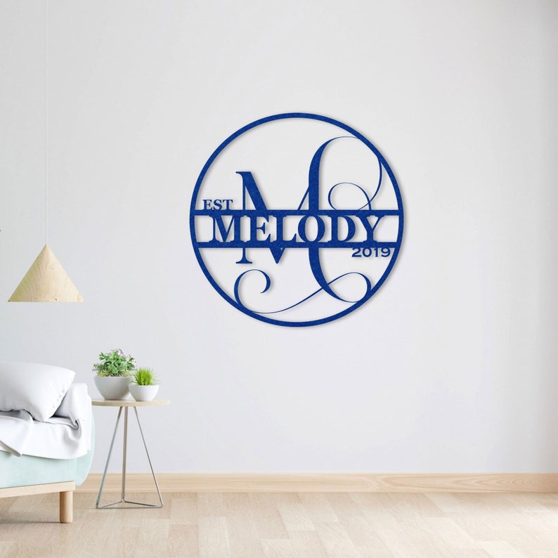 Custom Family Monogram Custom Metal Signs Monogram Wall Decor Metal