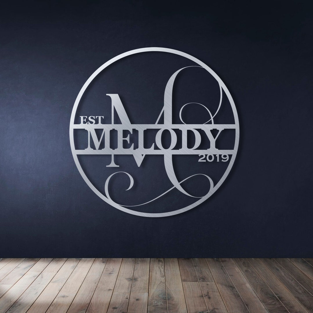 Custom Family Monogram Custom Metal Signs Monogram Wall Decor Metal