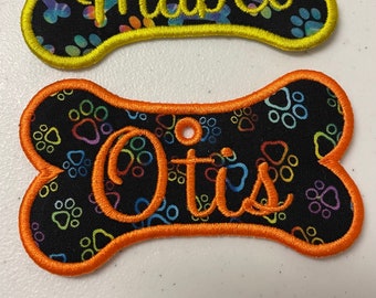 Embroidered Fabric Name Tag: Personalized Diaper Bag, Stroller Tag