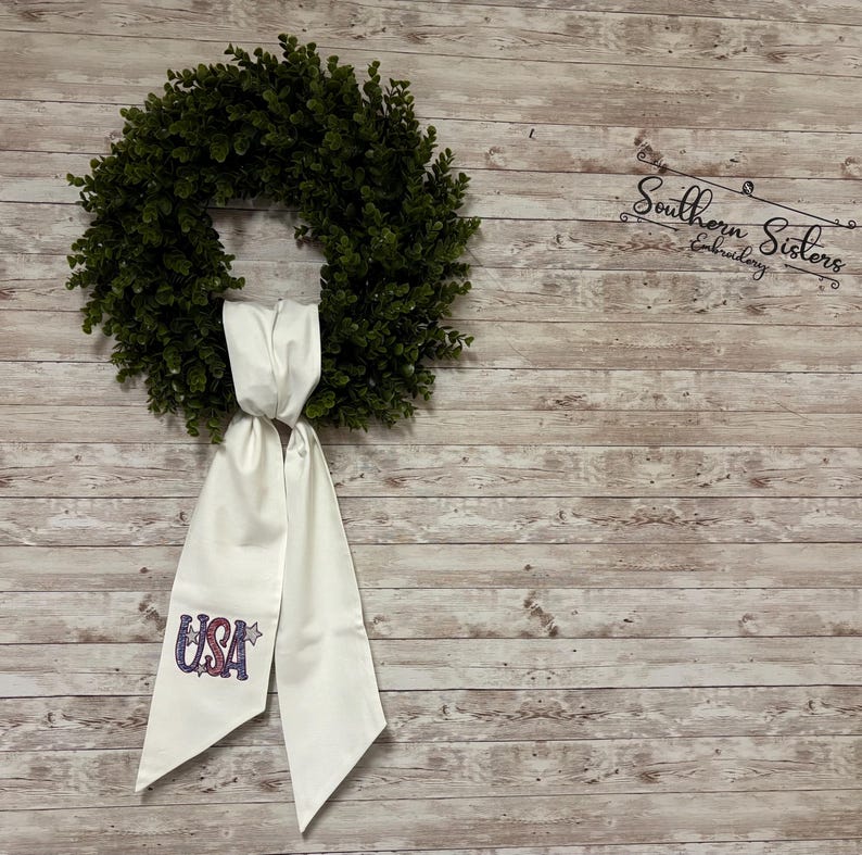 SouthernSistersEmb Wreath Sash