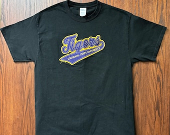 Distressed Tigers T-Shirt – LSU Game Day Apparel, Purple Gold Football Tee