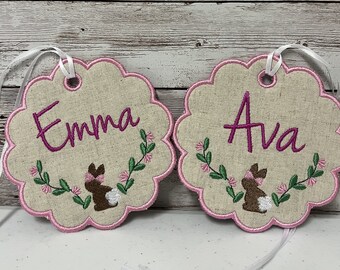 Embroidered Personalized Name Tag: Diaper Bag, Stroller, Gift