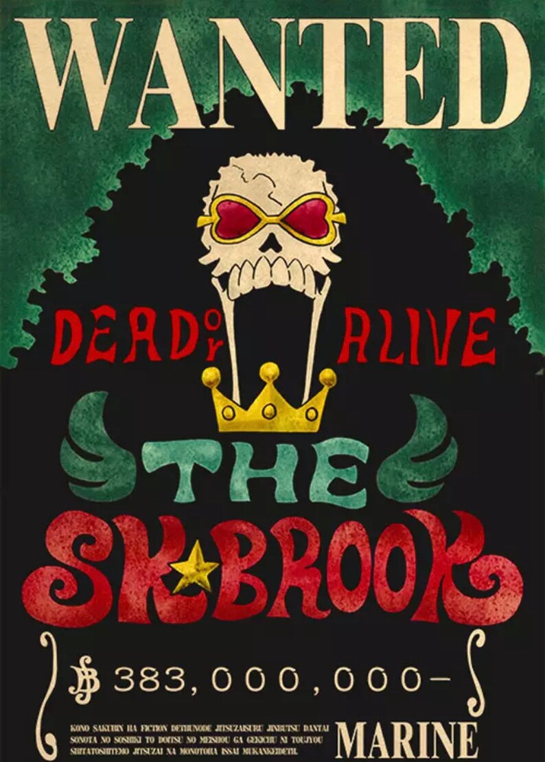 Strawhat Luffy Bounty Wanted Poster One Piece Pirate Crew Etsy Canada