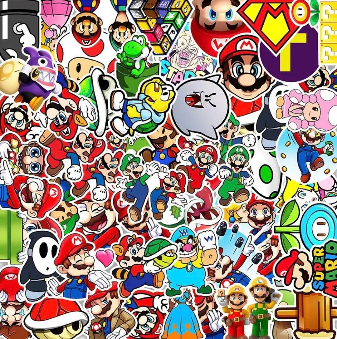 100pcs Super Mario Stickers Pack Nintendo Mario Kart Decals - Etsy