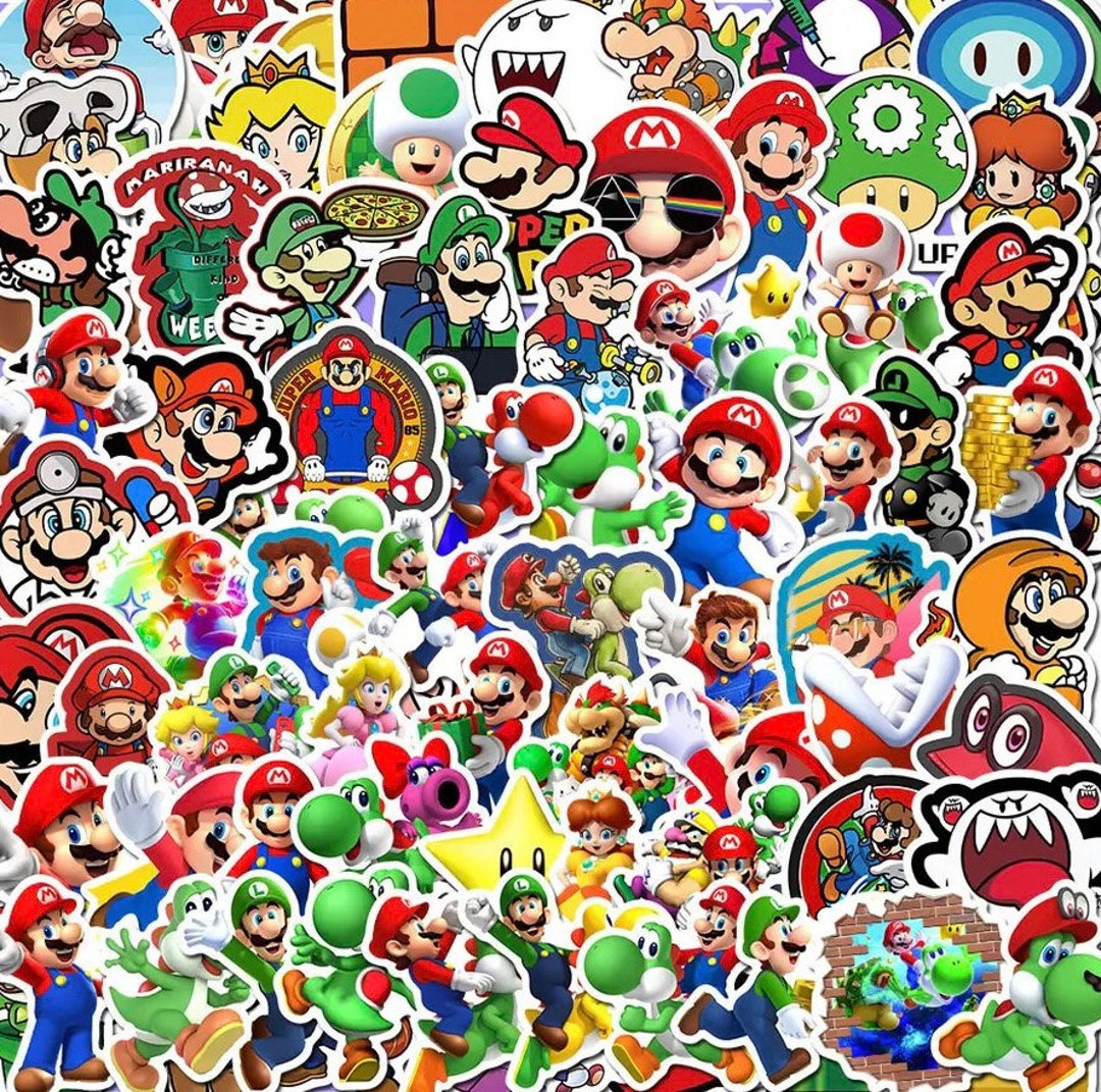 100pcs Super Mario Bros Stickers Pack Nintendo Mario and - Etsy