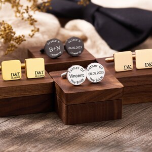 Personalisierte Manschettenknöpfe & Krawattenklammer Set Groomsmen Geschenk Gravur Manschettenknöpfe Trauzeuge Geschenk Box Jubiläumsgeschenk für Ehemann Bild 8