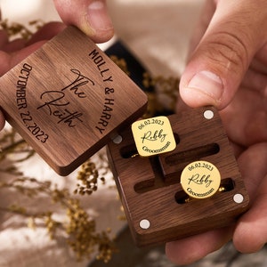 Personalisierte Manschettenknöpfe & Krawattenklammer Set Groomsmen Geschenk Gravur Manschettenknöpfe Trauzeuge Geschenk Box Jubiläumsgeschenk für Ehemann Bild 3