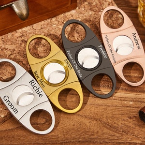 Engraved Cigar Cutter With Name Personalized Cigar Cutter Custom Cigar Accessories Groomsman Cigar Cutter Gift For Boyfriend Husband Father