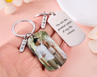 Custom Picture Keychain Personalized Photo Keychain For Boyfriend Metal Photo Keychain Anniversary Gifts For Her Couple Gifts For Boyfriend