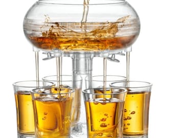 Acrylic 6-Shot Glass Dispenser for Parties