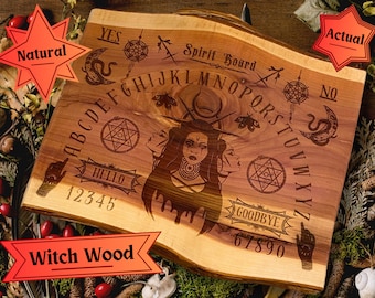 WitchWood Ouija Board & Spirit Board with Planchette, Wooden Séance and Divination Tool