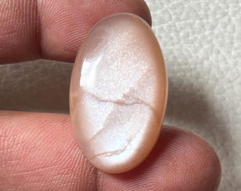 Peach Moonstone Cabochons: Oval Gemstone Jewelry Making Lot