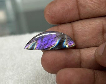 Purple Fire Labradorite Cabochon: AAA Gemstone for Jewelry Making