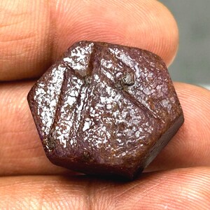 Raw Ruby Crystal Hexagon: July Birthstone Specimen, Sacred Geometry ( 23x21x13mm Approx.)