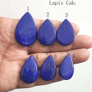 Lapis Lazuli Teardrop Cabochon: Deep Blue Pear Shape Gemstone