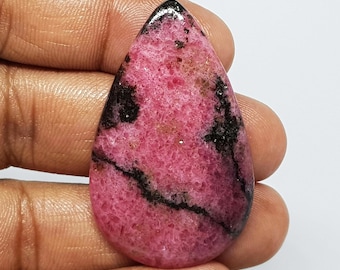 Natuurlijke roze rhodoniet cabochon: steen met platte achterkant