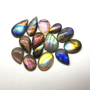 Wholesale Purple Fire Labradorite Cabochons | Bulk High Flash Labradorite Mix | Unique Iridescent Gemstone Supplies