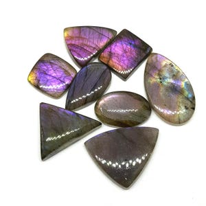 Wholesale Purple Fire Labradorite Cabochons | Bulk High Flash Labradorite Mix | Unique Iridescent Gemstone Supplies