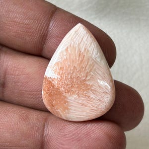 Pink Scolecite Cabochon: Natural Gemstone, Freeform Stone