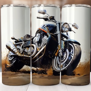 Motorcycle Tumbler Naadloos Design Street Bike Tumbler Design Cadeau Sublimatie Tumbler Wrap Design Digitale Download Skinny 20oz PNG