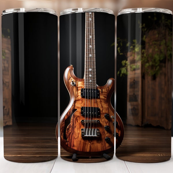 Bass Guitar Tumbler Seamless Design Gift for Him Gift for Her Music Gift Sublimation Tumbler Wrap Digital Download Skinny 20oz Tumbler PNG