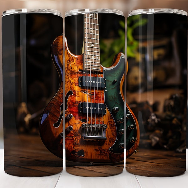 Bass Guitar Tumbler Seamless Design Gift for Him Gift for Her Music Gift Sublimation Tumbler Wrap Digital Download Skinny 20oz Tumbler PNG