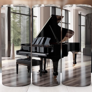 Piano Tumbler Music Design Seamless Gift for Him Gift for Her Sublimation Tumbler Design Digital Download Skinny 20oz Tumbler png