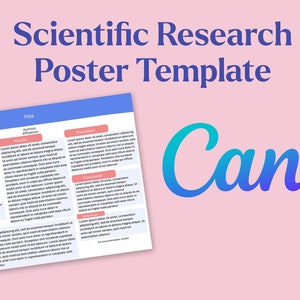 Scientific Research Poster Canva Template: Fully Customisable |  digital, poster, template, academic, science, instant download