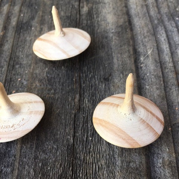 Wood Spinning Top: Natural Pine