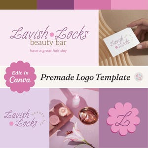 Retro Boho Logo Branding Kit: Anpassbare Canva Vorlage (Digitaler Download)