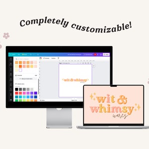 Retro Pastel Branding Kit Canva Template DIY Editable Boho Design ...