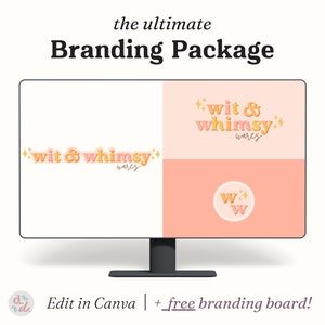Retro Pastel Logo Design: DIY Branding Kit Canva Template (Digital Download)