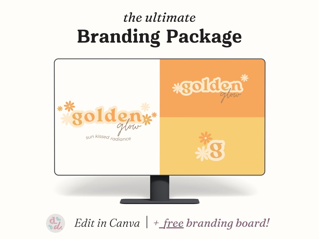 Retro Pastel Premade Branding Kit Canva Template DIY Editable Boho ...