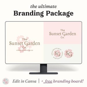 Editable Branding Kit Canva Template DIY Logo Soft Girl Aesthetic Small Business Design Boho Trendy Shop Brand Feminine Pastel Whimsical Fun