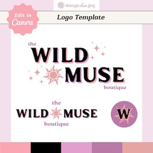 Boho Logo Branding Kit: Retro Indie Design Canva Vorlage (Digitaler Download)