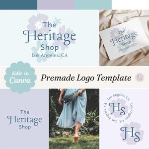Editable Boho Logo Design: Retro Branding Kit Canva Template (Digital Download)