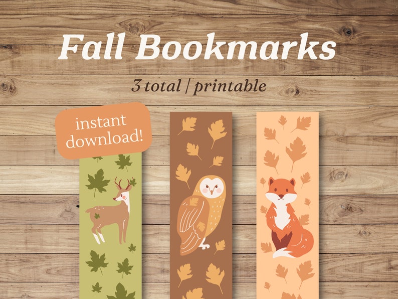 Fall Bookmark Printable for Kids Autumn Leaves October Aesthetic Forest ...