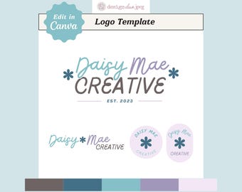 DIY Retro Logo Branding Kit: Groovy Boho Canva Template (Digital Download)
