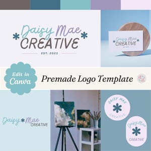 Groovy Boho Logo Branding Kit: Editable Canva Template (Digital Download)