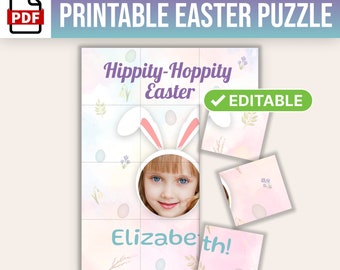 Printable Personalized Custom Easter Name Puzzle, Easter Basket Stuffer, Kids Easter Gift, Custom Name Toddler Puzzle, Gift For Kids