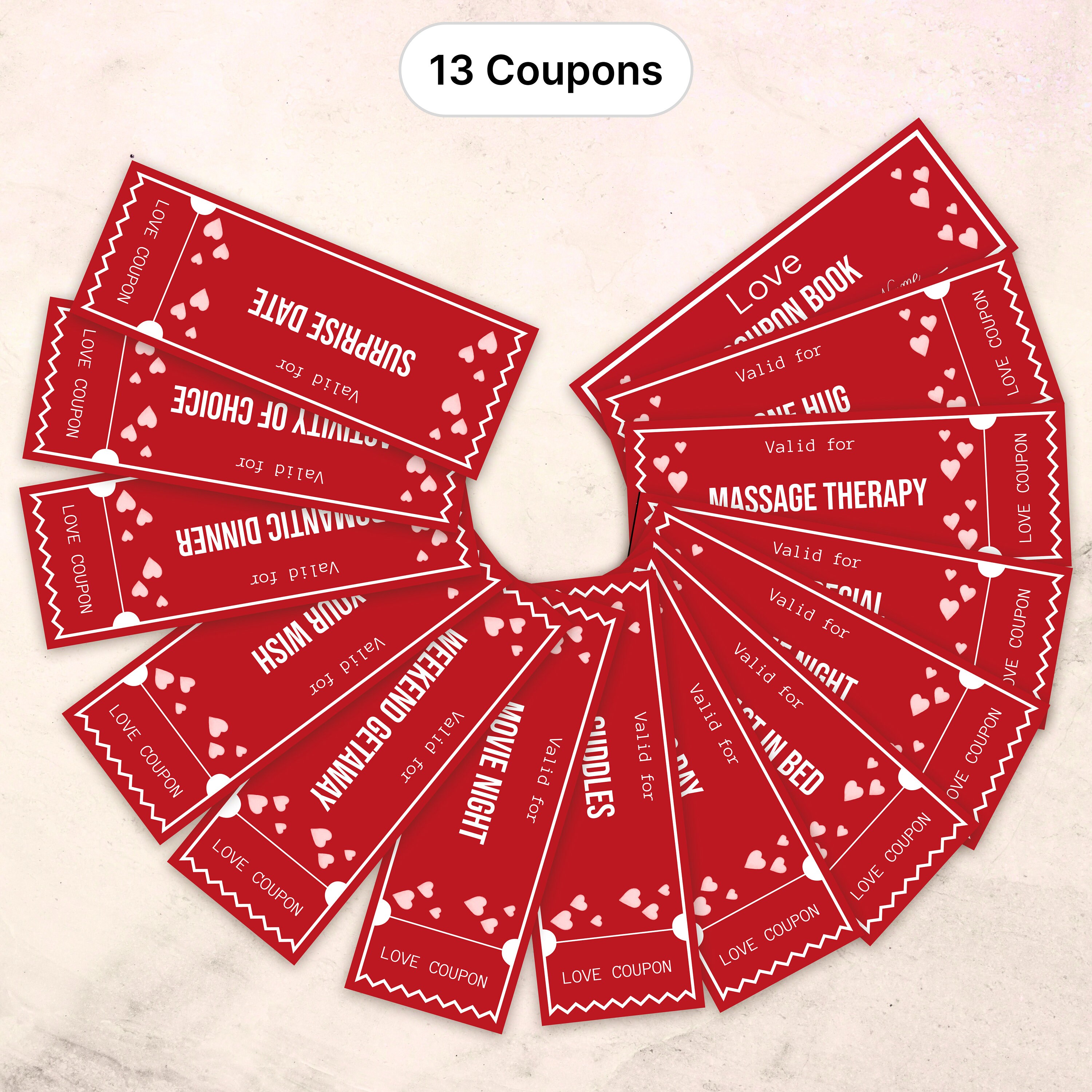 Custom Love Coupon Book Printable Editable Valentines Couple Coupons ...