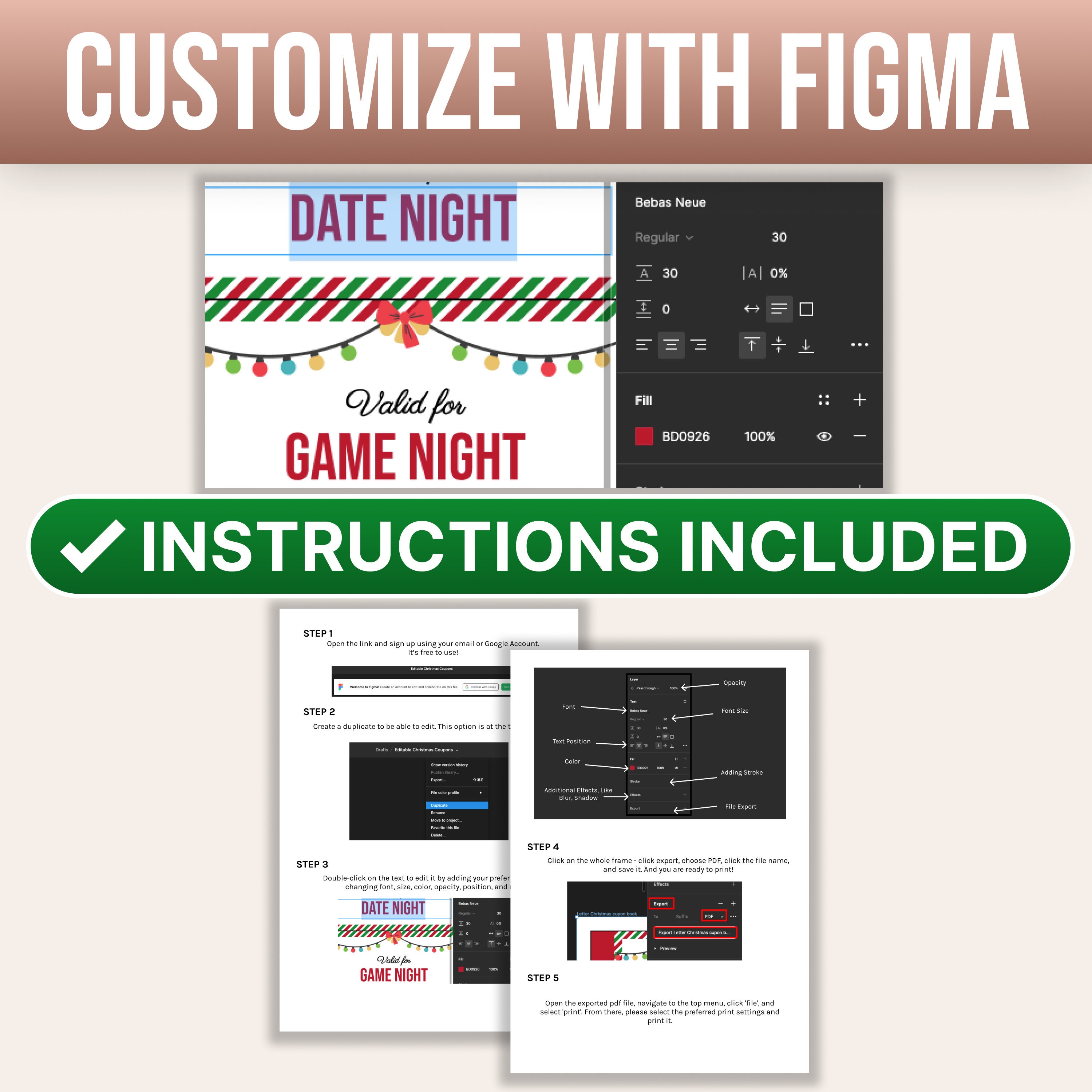 Printable Coupon Book Template, Blank Vouchers, Printable Coupons ...
