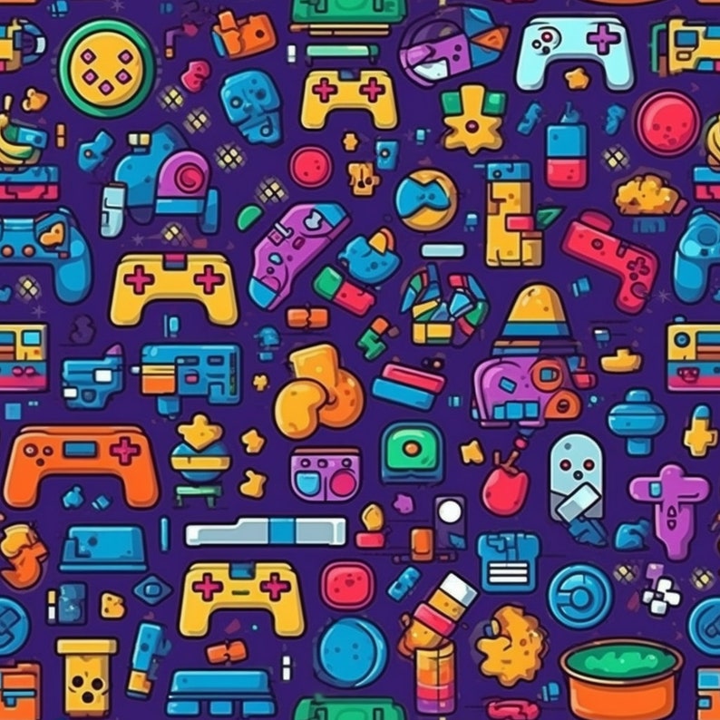 Video Game Pattern - Printable - Etsy