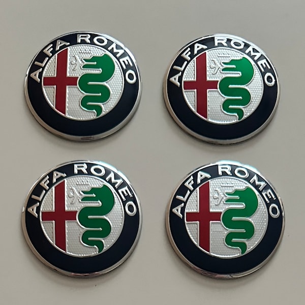 4 pcs (Set) 56mm - 2.20inch Alfa Romeo Wheel Center Hub Caps Stickers